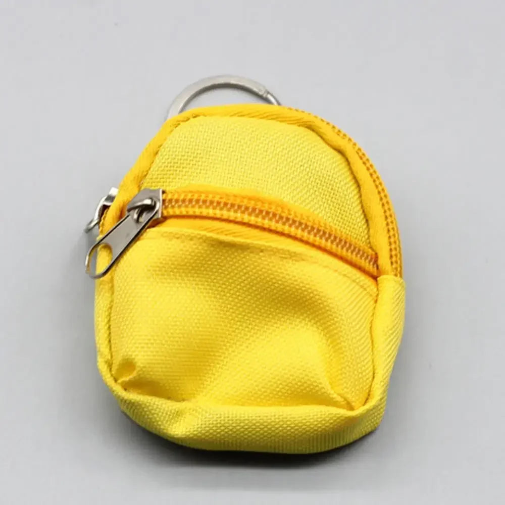 BubuCentral Mini Double-Zipper Backpack | Canvas School Bag & Coin Purse for 20 cm Dolls, Blythe & 1/6 BJD Figures
