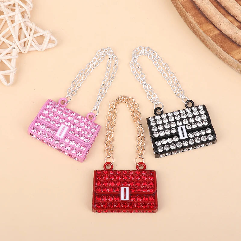 BubuCentral Mini Chain Handbag | 1 Pc Metal Doll Purse Accessory – Fashionable 1:12 Dollhouse Bag for Collectible Figures (No Doll)