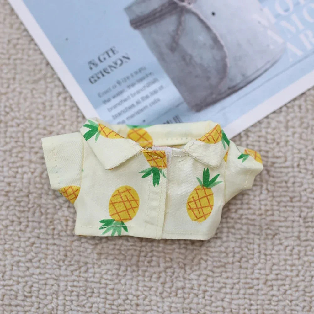 BubuCentral Summer Leisure T-Shirt | Cute Mini Plush Outfit for 17 cm Art Toys & Collectible Dolls (No Doll)