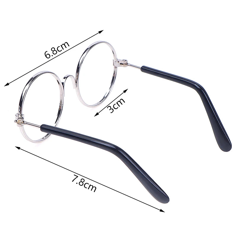 BubuCentral Mini Round Glasses | 20 cm Doll Accessories – Lensless Eyewear in 3 Colors for Collectible Plush & Art Dolls (No Doll)